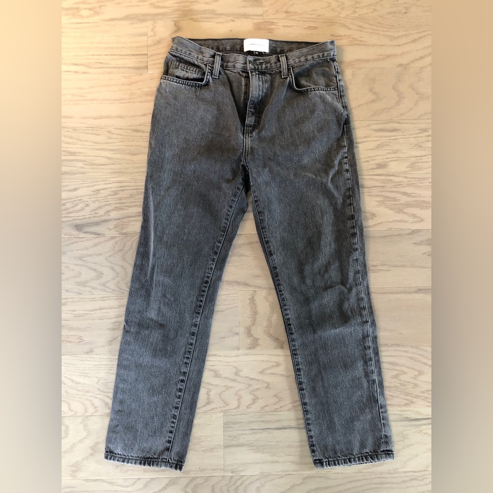 Current/Elliott black washed high waisted demin mom jeans